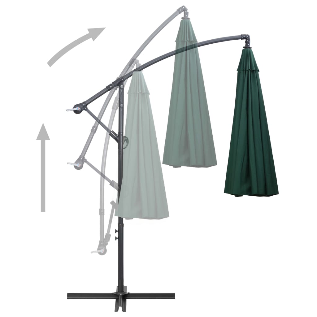 Zweefparasol met aluminium paal 3 m groen is nu te koop bij PeponiXL, paradijselijk wonen!