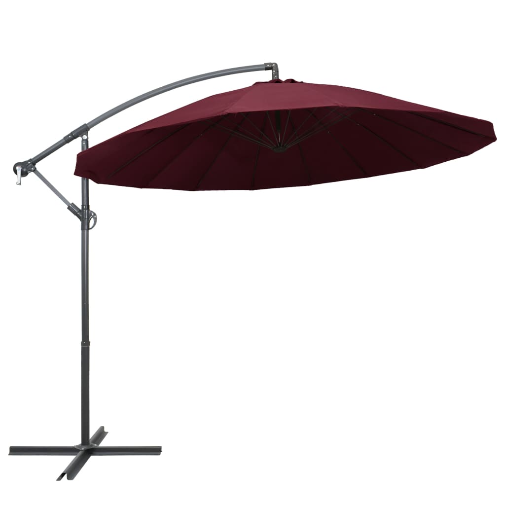 Zweefparasol met aluminium paal 3 m bordeauxrood is nu te koop bij PeponiXL, paradijselijk wonen!