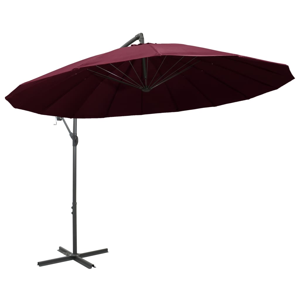 Zweefparasol met aluminium paal 3 m bordeauxrood is nu te koop bij PeponiXL, paradijselijk wonen!