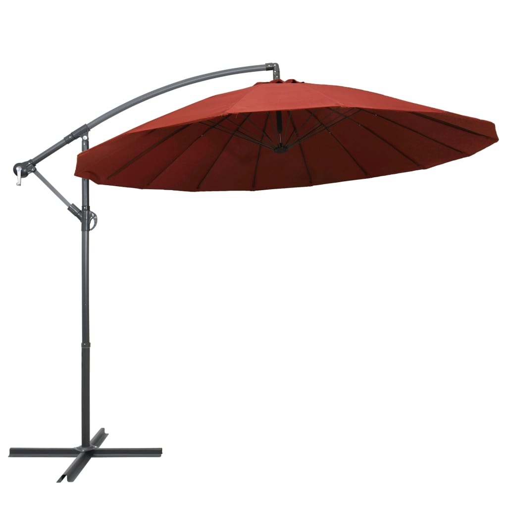 Zweefparasol met aluminium paal 3 m terracotta is nu te koop bij PeponiXL, paradijselijk wonen!