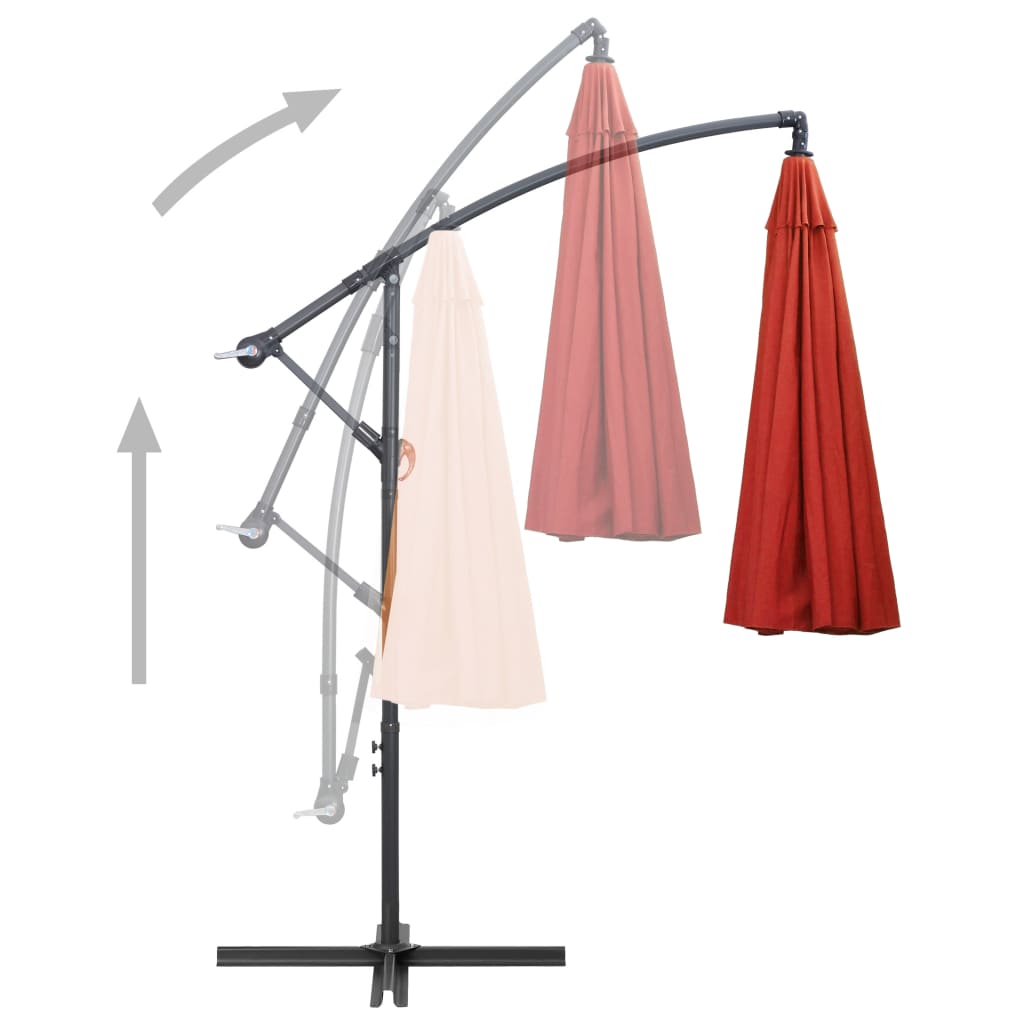 Zweefparasol met aluminium paal 3 m terracotta is nu te koop bij PeponiXL, paradijselijk wonen!