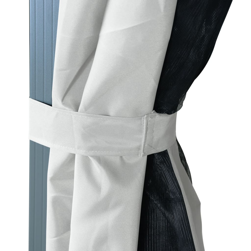 Prieel met gordijn 400x300 cm aluminium crème is nu te koop bij PeponiXL, paradijselijk wonen!