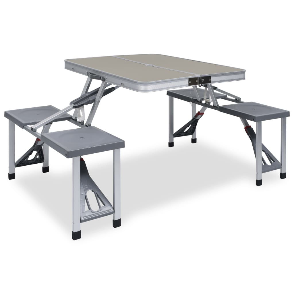 Campingtafel inklapbaar met 4 zitjes staal en aluminium is nu te koop bij PeponiXL, paradijselijk wonen!
