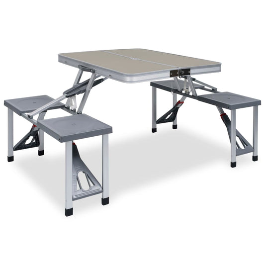 Campingtafel inklapbaar met 4 zitjes staal en aluminium is nu te koop bij PeponiXL, paradijselijk wonen!
