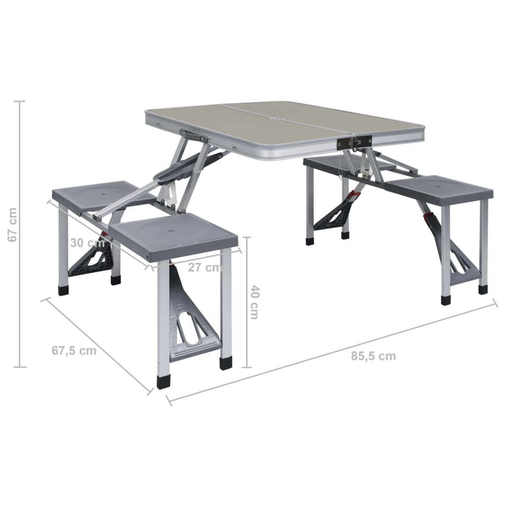 Campingtafel inklapbaar met 4 zitjes staal en aluminium is nu te koop bij PeponiXL, paradijselijk wonen!