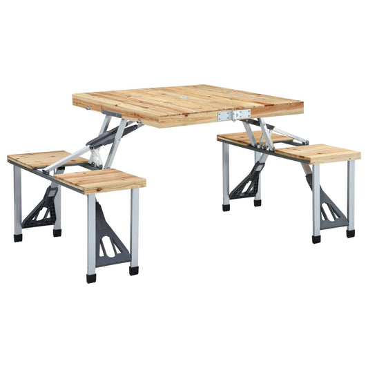 Campingtafel inklapbaar met 4 zitjes staal en aluminium is nu te koop bij PeponiXL, paradijselijk wonen!
