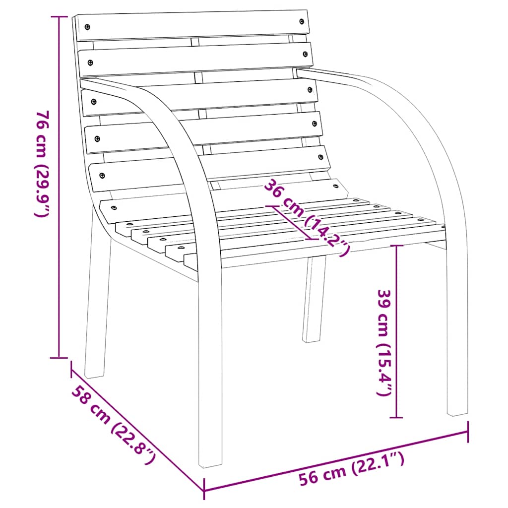 Tuinstoelen 2 st hout is nu te koop bij PeponiXL, paradijselijk wonen!