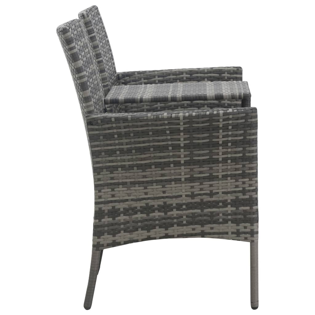 Tuinbank 2-zits met tafeltje poly rattan antraciet is nu te koop bij PeponiXL, paradijselijk wonen!