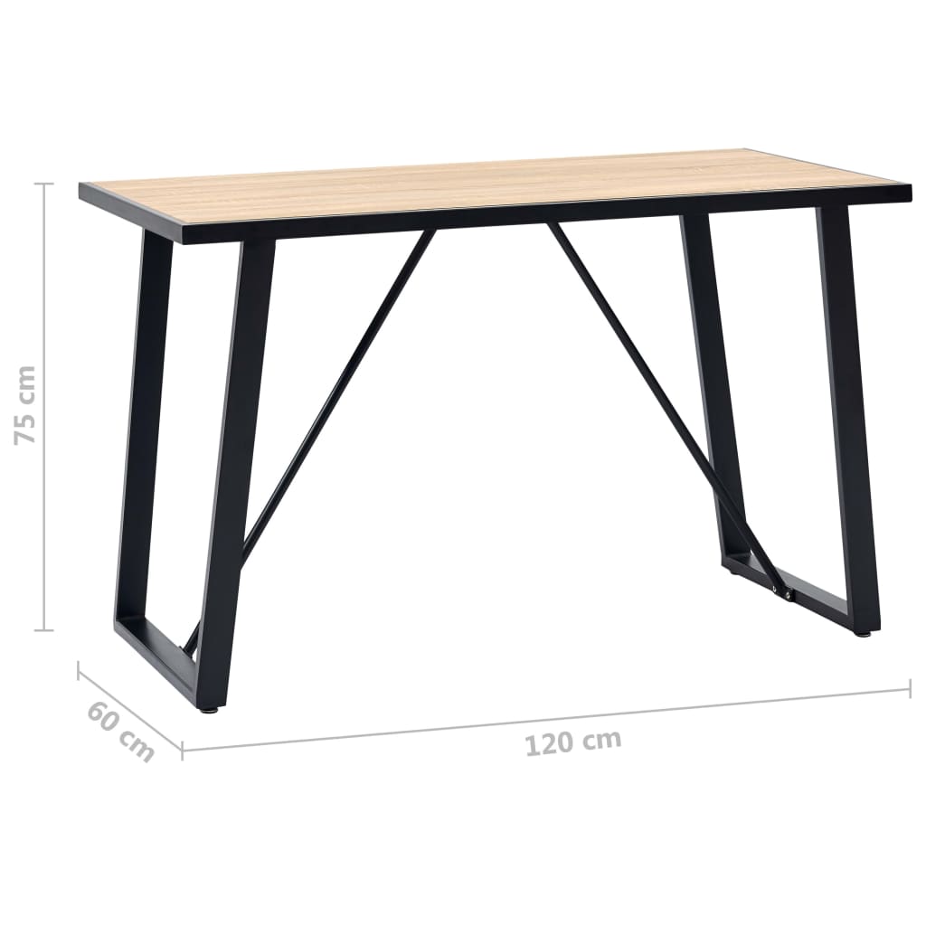 Eettafel 120x60x75 cm MDF eikenkleurig is nu te koop bij PeponiXL, paradijselijk wonen!