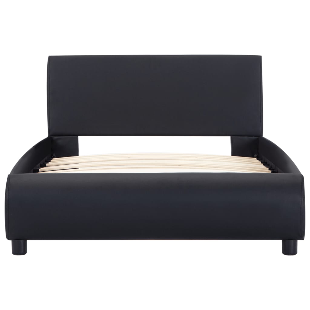 Bedframe met LED kunstleer zwart 90x200 cm is nu te koop bij PeponiXL, paradijselijk wonen!