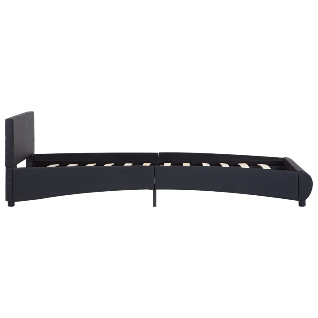 Bedframe met LED kunstleer zwart 90x200 cm is nu te koop bij PeponiXL, paradijselijk wonen!