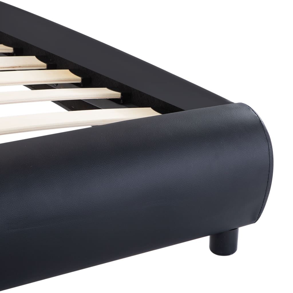 Bedframe met LED kunstleer zwart 90x200 cm is nu te koop bij PeponiXL, paradijselijk wonen!