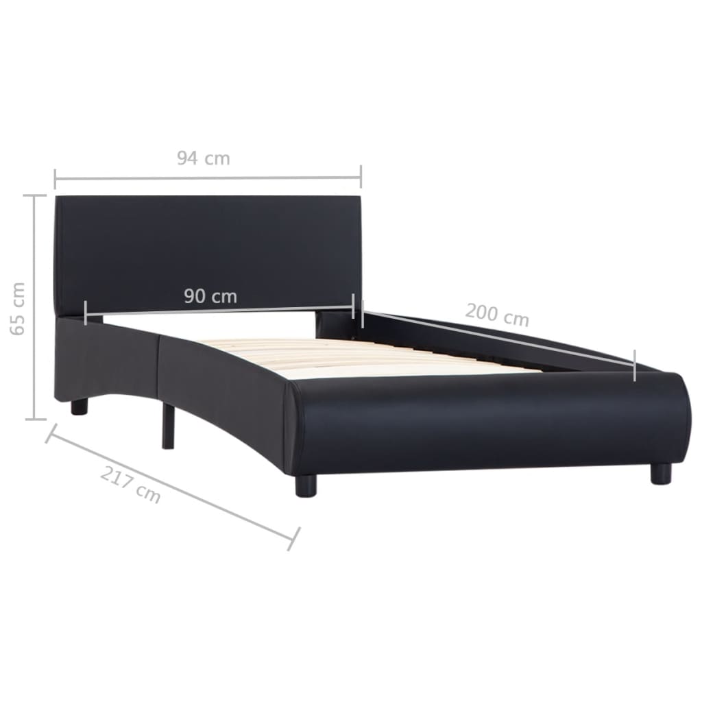 Bedframe met LED kunstleer zwart 90x200 cm is nu te koop bij PeponiXL, paradijselijk wonen!