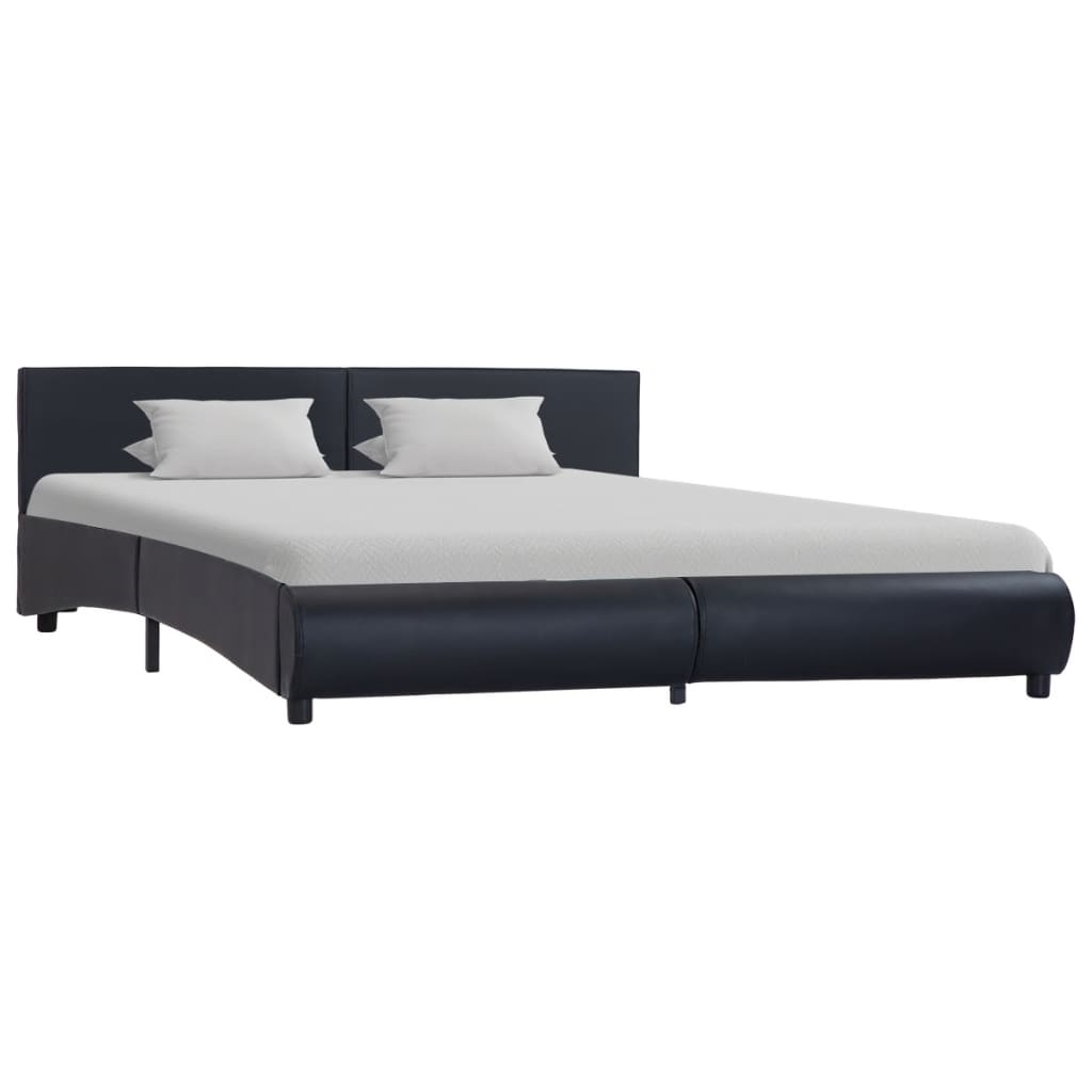 Bedframe met LED kunstleer zwart 180x200 cm is nu te koop bij PeponiXL, paradijselijk wonen!