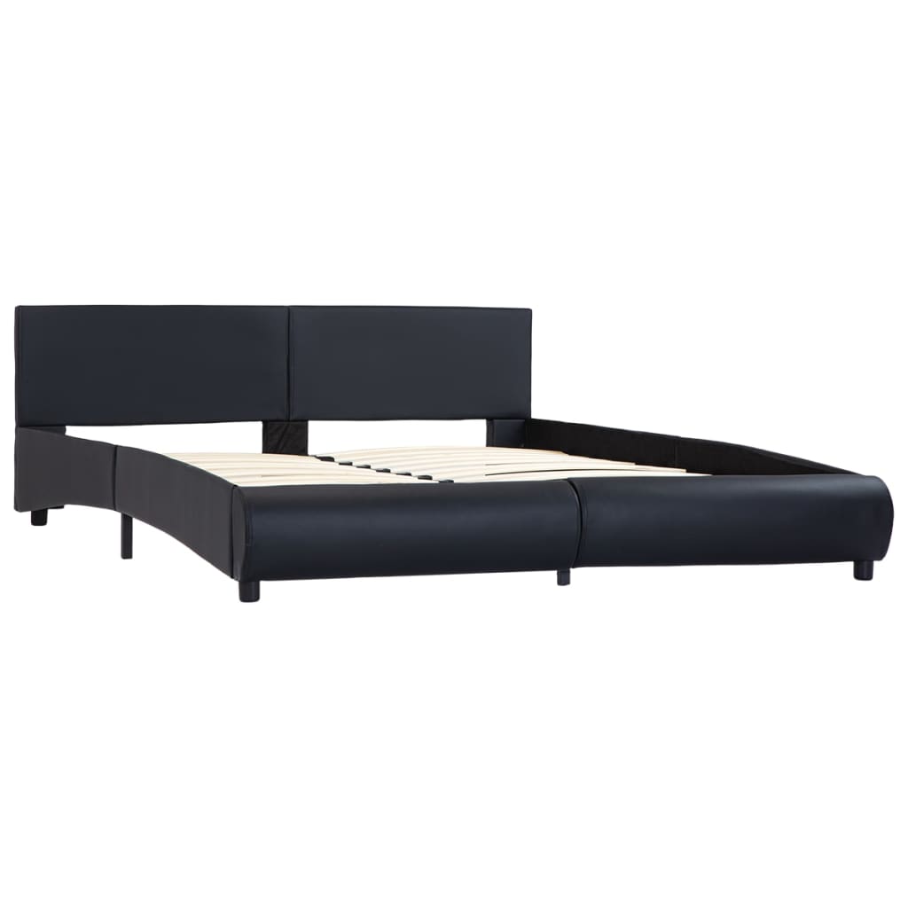Bedframe met LED kunstleer zwart 180x200 cm is nu te koop bij PeponiXL, paradijselijk wonen!