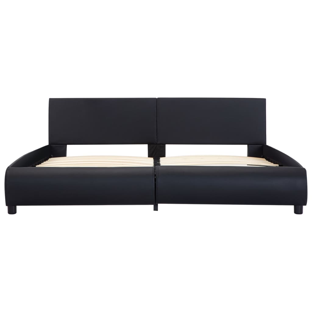 Bedframe met LED kunstleer zwart 180x200 cm is nu te koop bij PeponiXL, paradijselijk wonen!