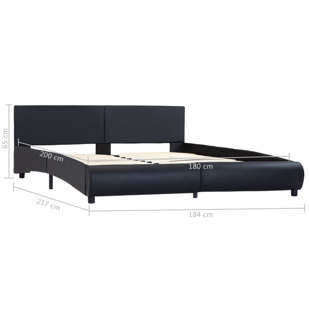 Bedframe met LED kunstleer zwart 180x200 cm is nu te koop bij PeponiXL, paradijselijk wonen!