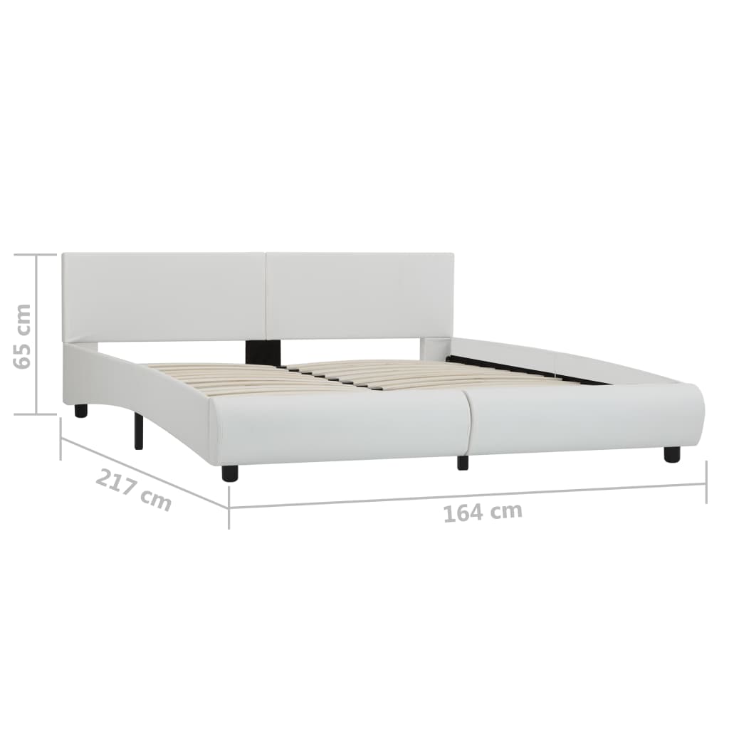Bedframe met LED kunstleer wit 160x200 cm is nu te koop bij PeponiXL, paradijselijk wonen!