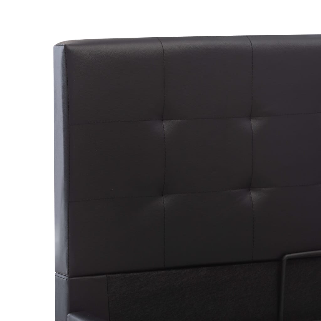 Bedframe met opbergruimte hydraulisch kunstleer zwart 90x200 cm is nu te koop bij PeponiXL, paradijselijk wonen!