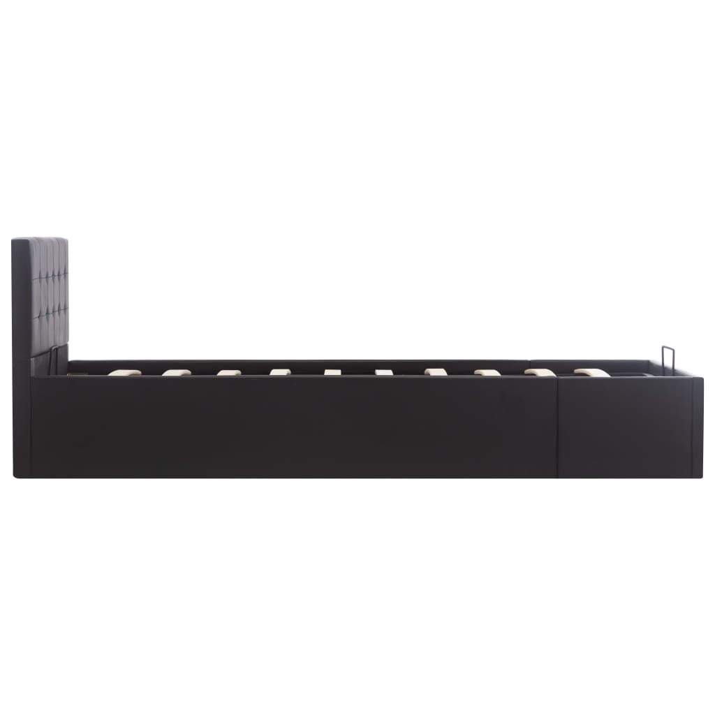 Bedframe met opslag hydraulisch kunstleer zwart 100x200 cm is nu te koop bij PeponiXL, paradijselijk wonen!