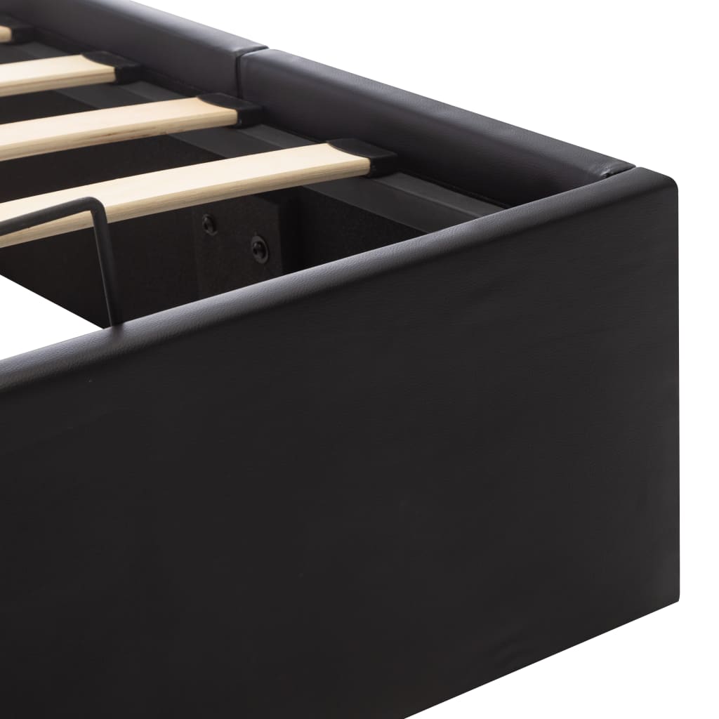 Bedframe hydraulisch kunstleer zwart 140x200 cm is nu te koop bij PeponiXL, paradijselijk wonen!