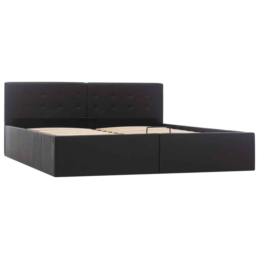 Bedframe hydraulisch kunstleer zwart 160x200 cm is nu te koop bij PeponiXL, paradijselijk wonen!