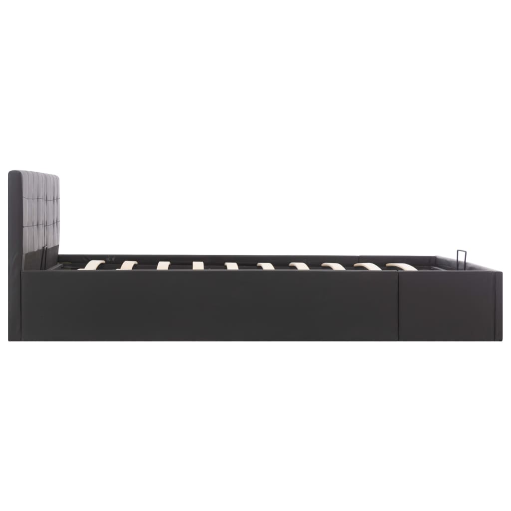Bedframe hydraulisch kunstleer zwart 160x200 cm is nu te koop bij PeponiXL, paradijselijk wonen!