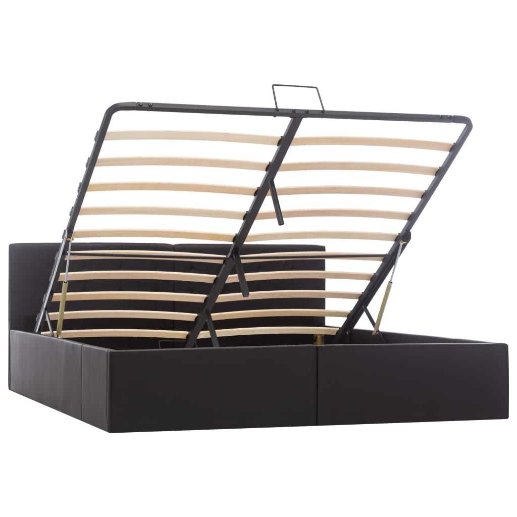 Bedframe hydraulisch kunstleer zwart 160x200 cm is nu te koop bij PeponiXL, paradijselijk wonen!