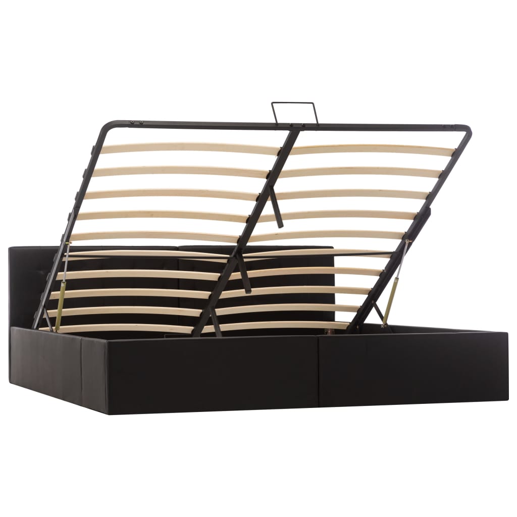 Bedframe hydraulisch kunstleer zwart 180x200 cm is nu te koop bij PeponiXL, paradijselijk wonen!
