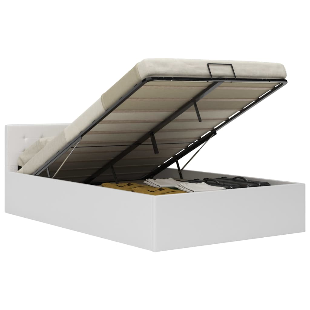 Bedframe hydraulisch kunstleer wit 140x200 cm is nu te koop bij PeponiXL, paradijselijk wonen!