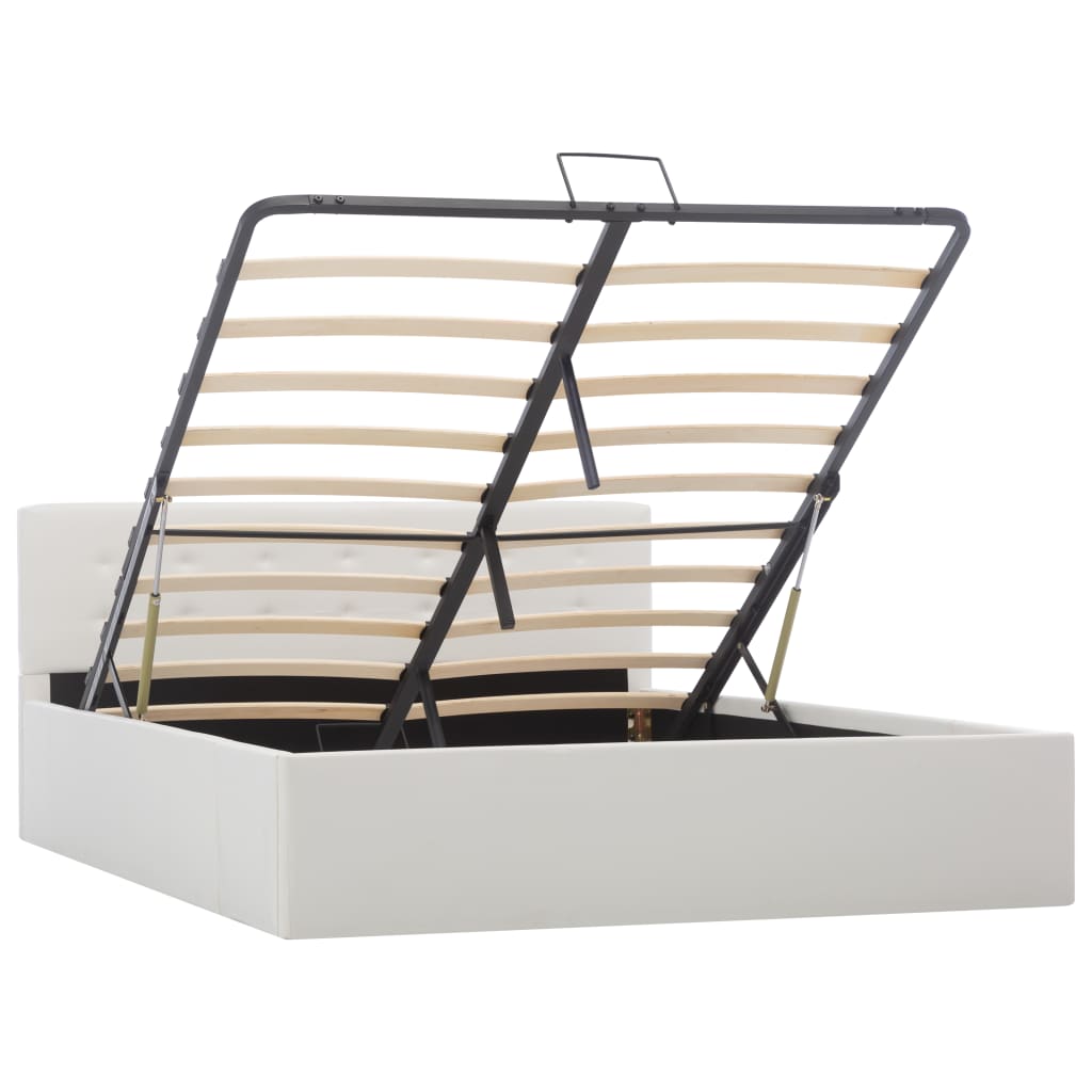 Bedframe hydraulisch kunstleer wit 140x200 cm is nu te koop bij PeponiXL, paradijselijk wonen!