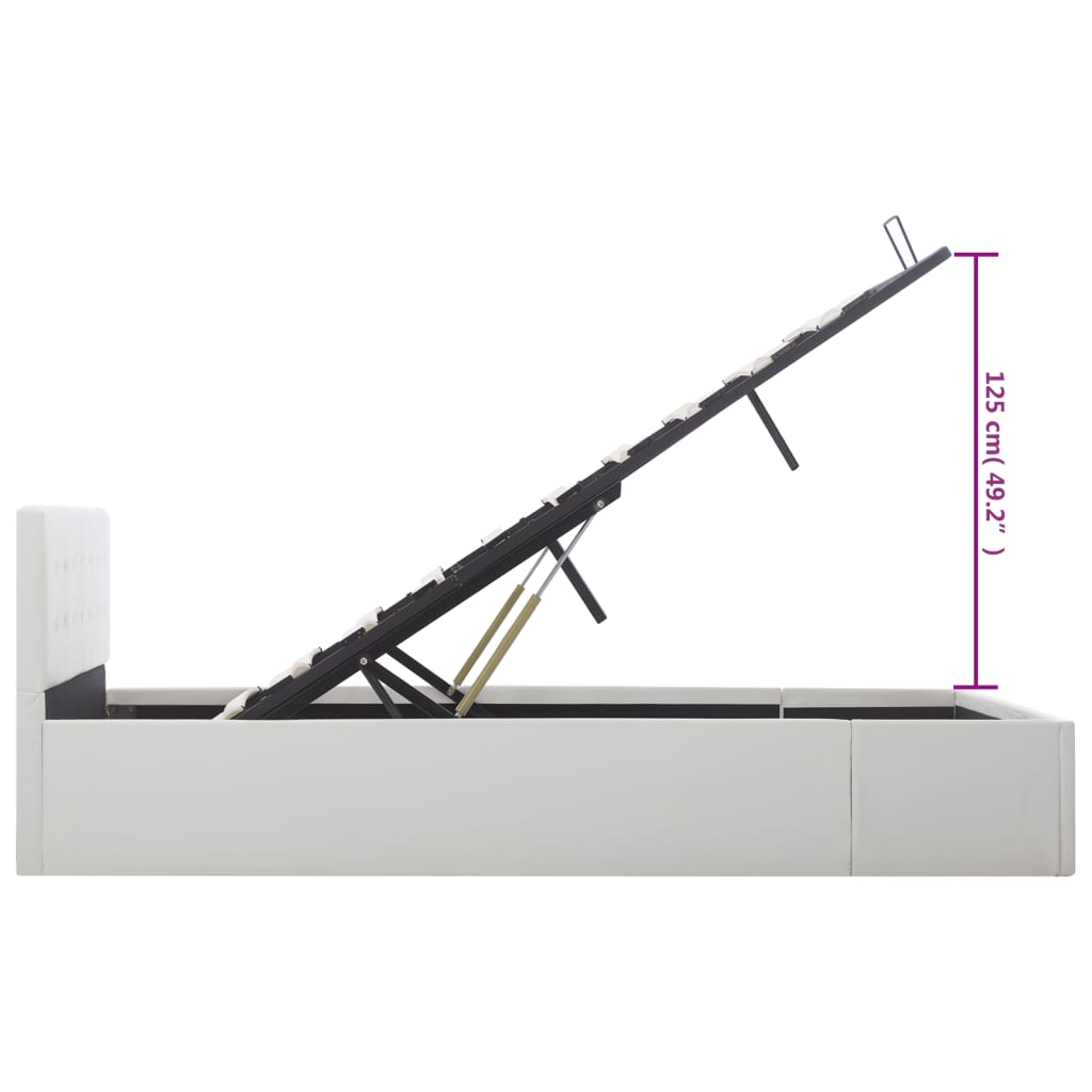 Bedframe hydraulisch kunstleer wit 140x200 cm is nu te koop bij PeponiXL, paradijselijk wonen!