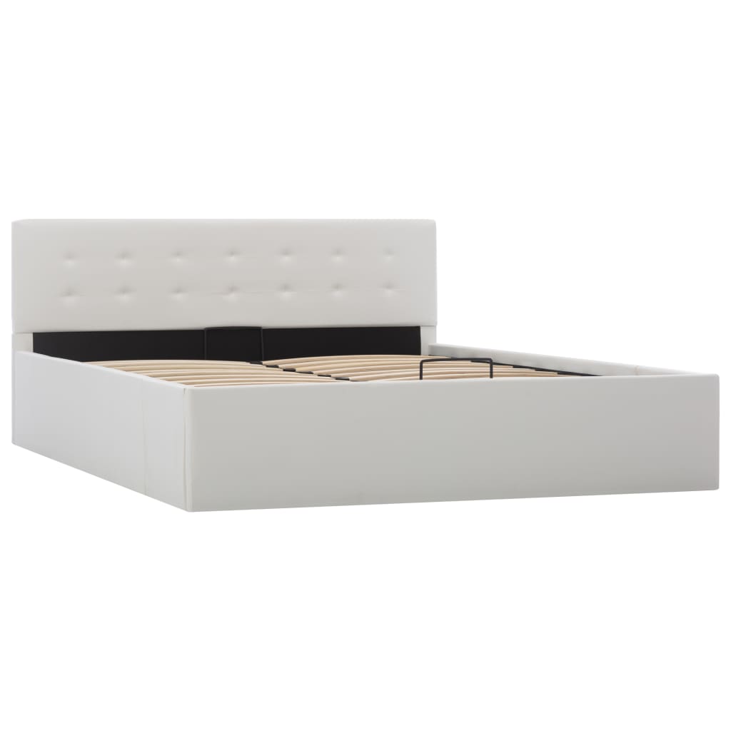 Bedframe hydraulisch kunstleer wit 140x200 cm is nu te koop bij PeponiXL, paradijselijk wonen!