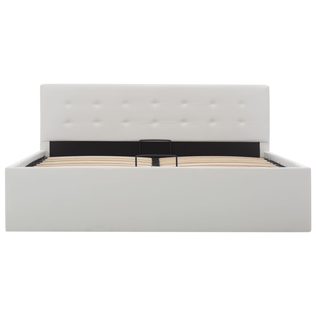 Bedframe hydraulisch kunstleer wit 140x200 cm is nu te koop bij PeponiXL, paradijselijk wonen!