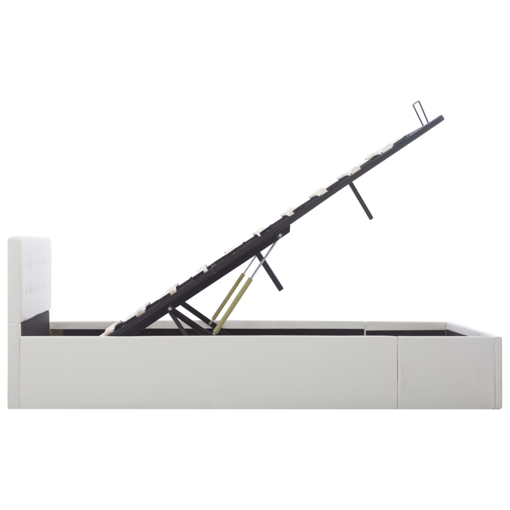 Bedframe hydraulisch kunstleer wit 140x200 cm is nu te koop bij PeponiXL, paradijselijk wonen!