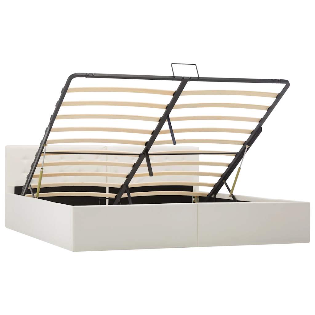 Bedframe hydraulisch kunstleer wit 180x200 cm is nu te koop bij PeponiXL, paradijselijk wonen!