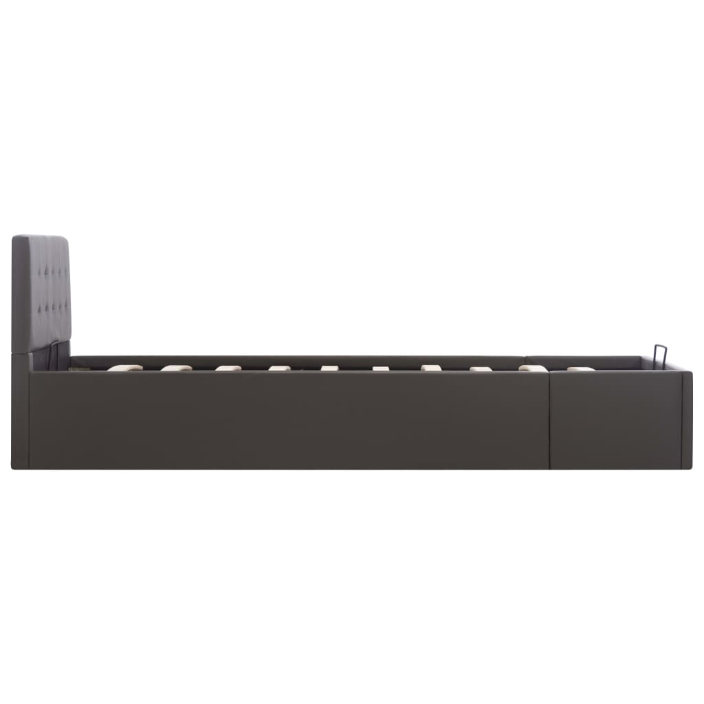 Bedframe met opbergruimte hydraulisch kunstleer grijs 90x200 cm is nu te koop bij PeponiXL, paradijselijk wonen!