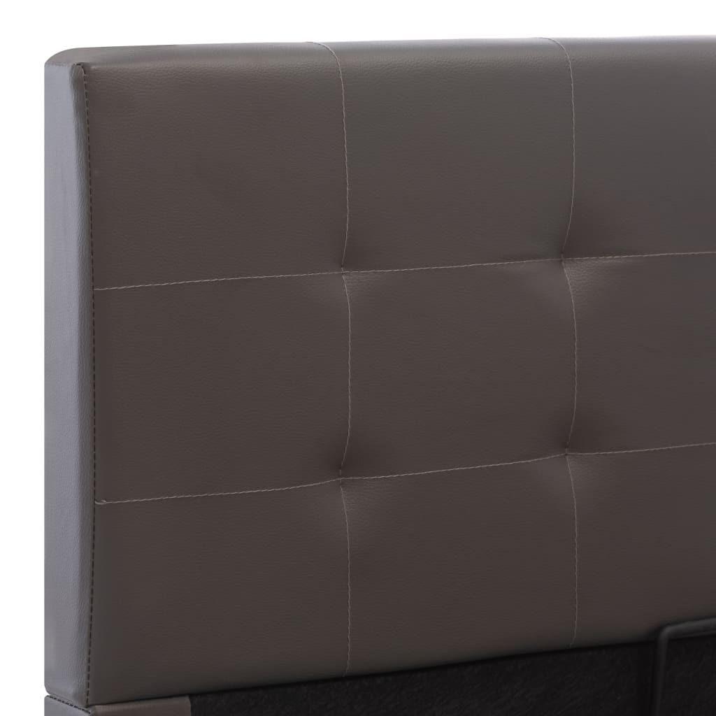 Bedframe met opbergruimte hydraulisch kunstleer grijs 90x200 cm is nu te koop bij PeponiXL, paradijselijk wonen!