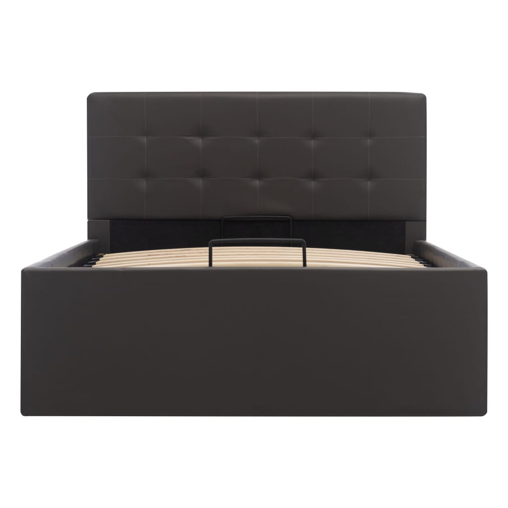 Bedframe met opslag hydraulisch kunstleer grijs 100x200 cm is nu te koop bij PeponiXL, paradijselijk wonen!