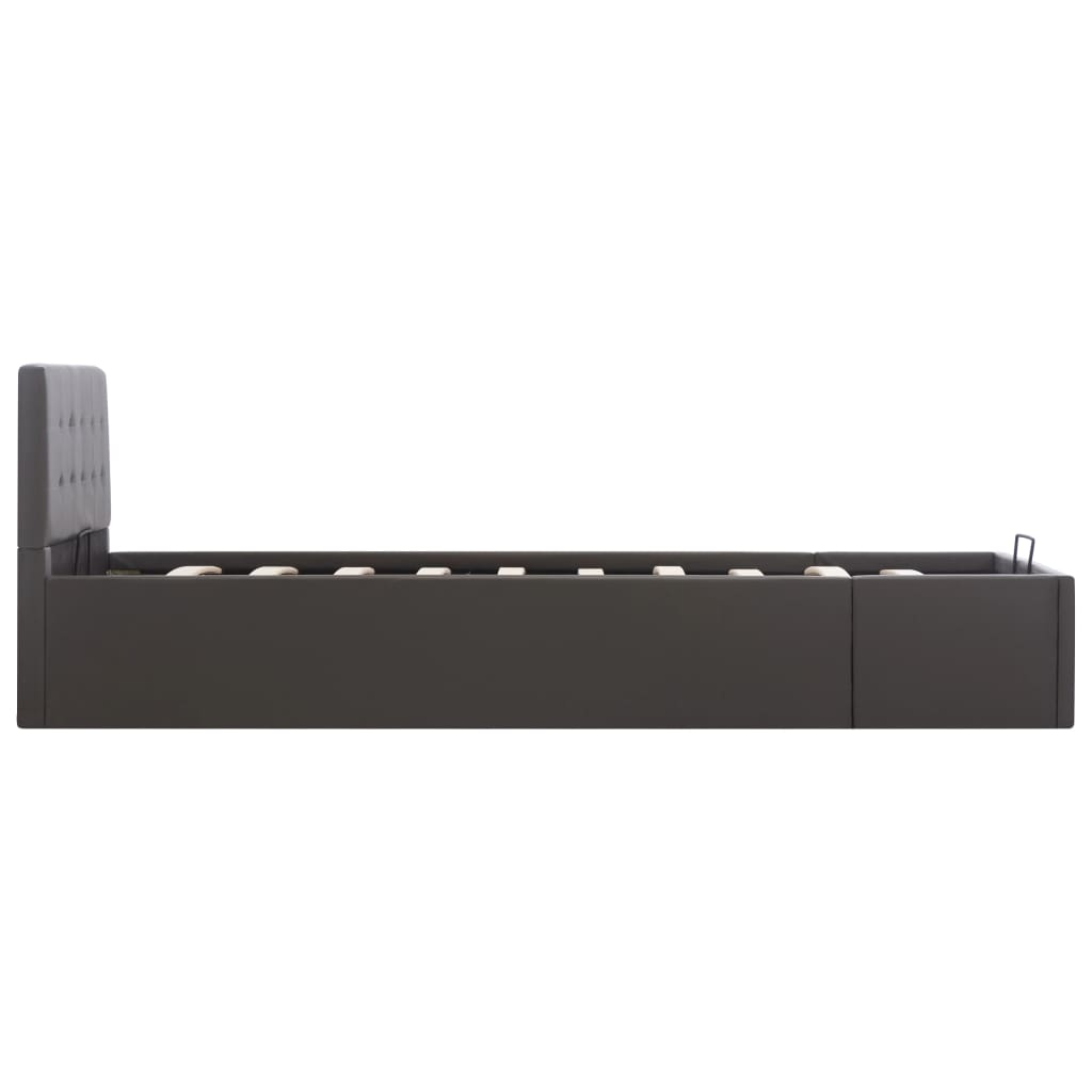 Bedframe met opslag hydraulisch kunstleer grijs 100x200 cm is nu te koop bij PeponiXL, paradijselijk wonen!