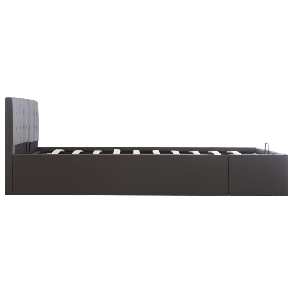 Bedframe met opslag hydraulisch kunstleer grijs 160x200 cm is nu te koop bij PeponiXL, paradijselijk wonen!