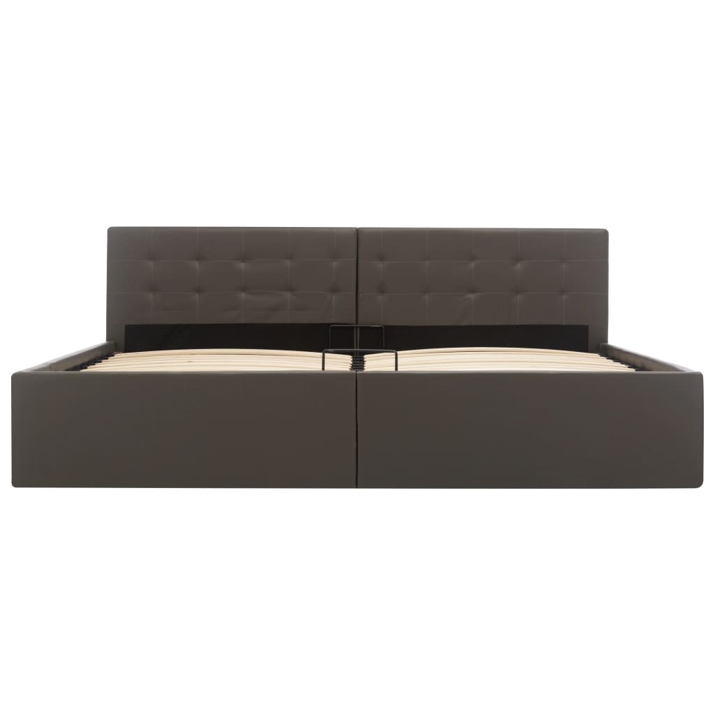 Bedframe met opslag hydraulisch kunstleer grijs 180x200 cm is nu te koop bij PeponiXL, paradijselijk wonen!