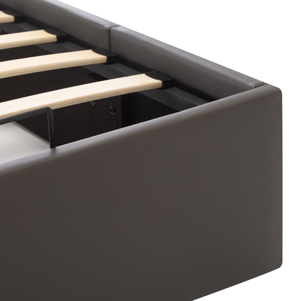 Bedframe met opslag hydraulisch kunstleer grijs 180x200 cm is nu te koop bij PeponiXL, paradijselijk wonen!