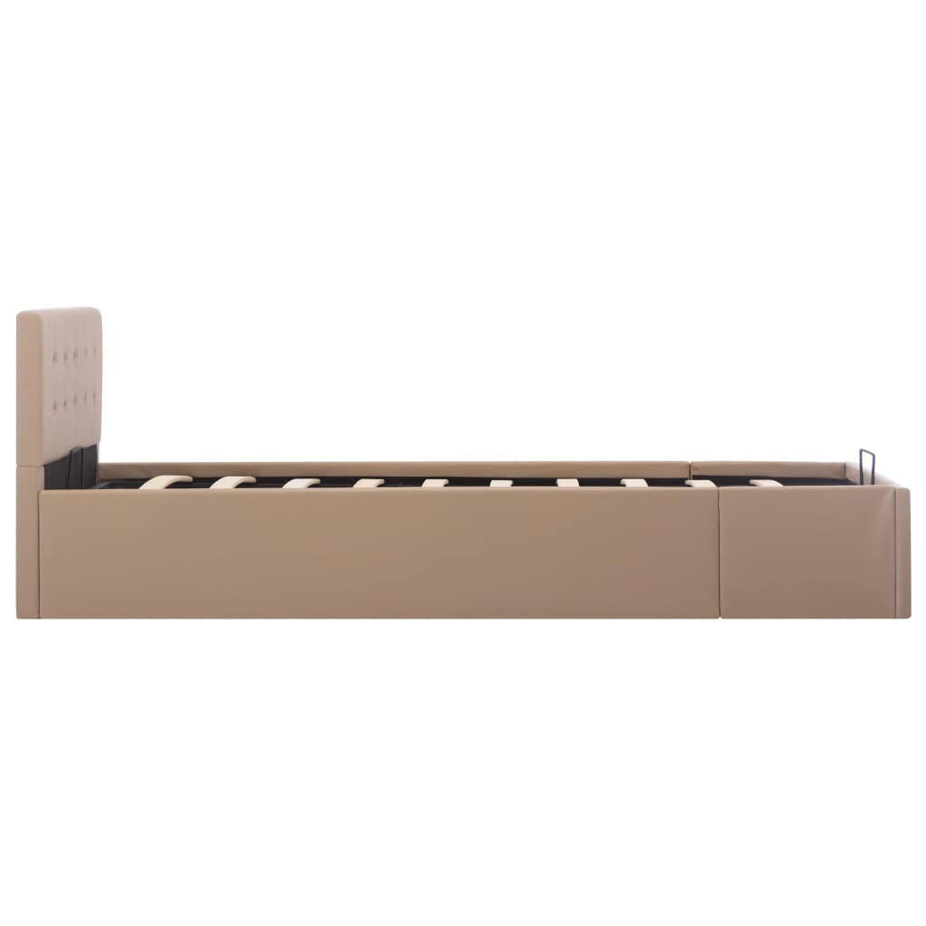 Bedfram met opslag hydraulisch kunstleer cappuccino 100x200 cm is nu te koop bij PeponiXL, paradijselijk wonen!