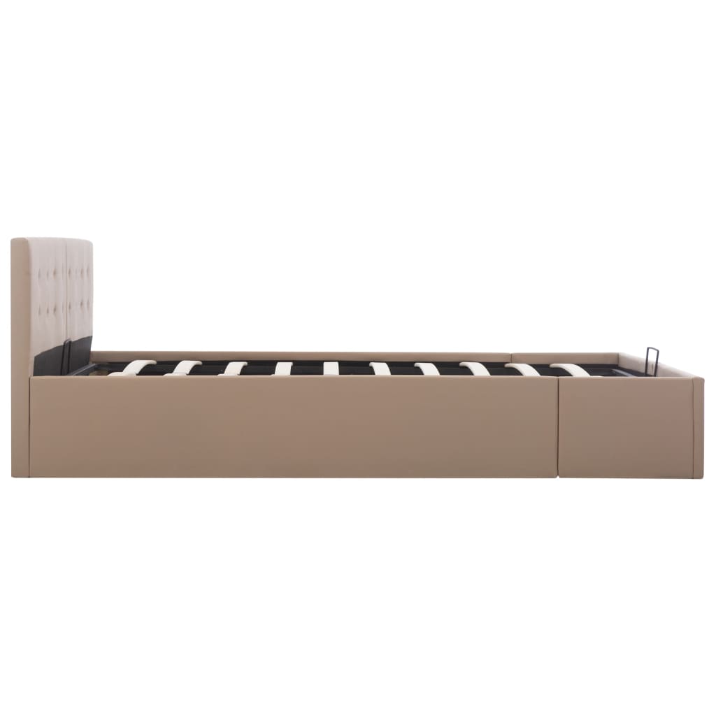 Bedframe met opslag hydraulisch kunstleer cappuccino 160x200 cm is nu te koop bij PeponiXL, paradijselijk wonen!
