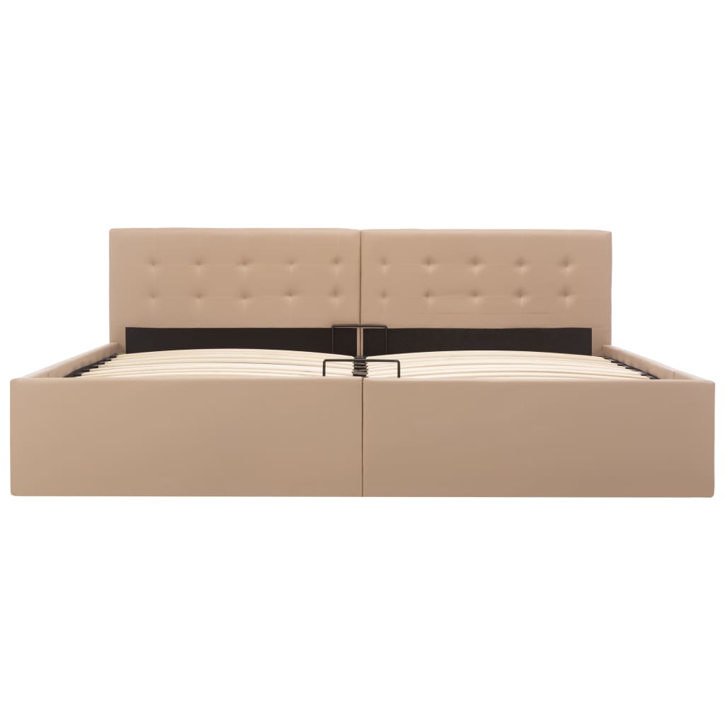 Bedframe met opslag hydraulisch kunstleer cappuccino 180x200 cm is nu te koop bij PeponiXL, paradijselijk wonen!