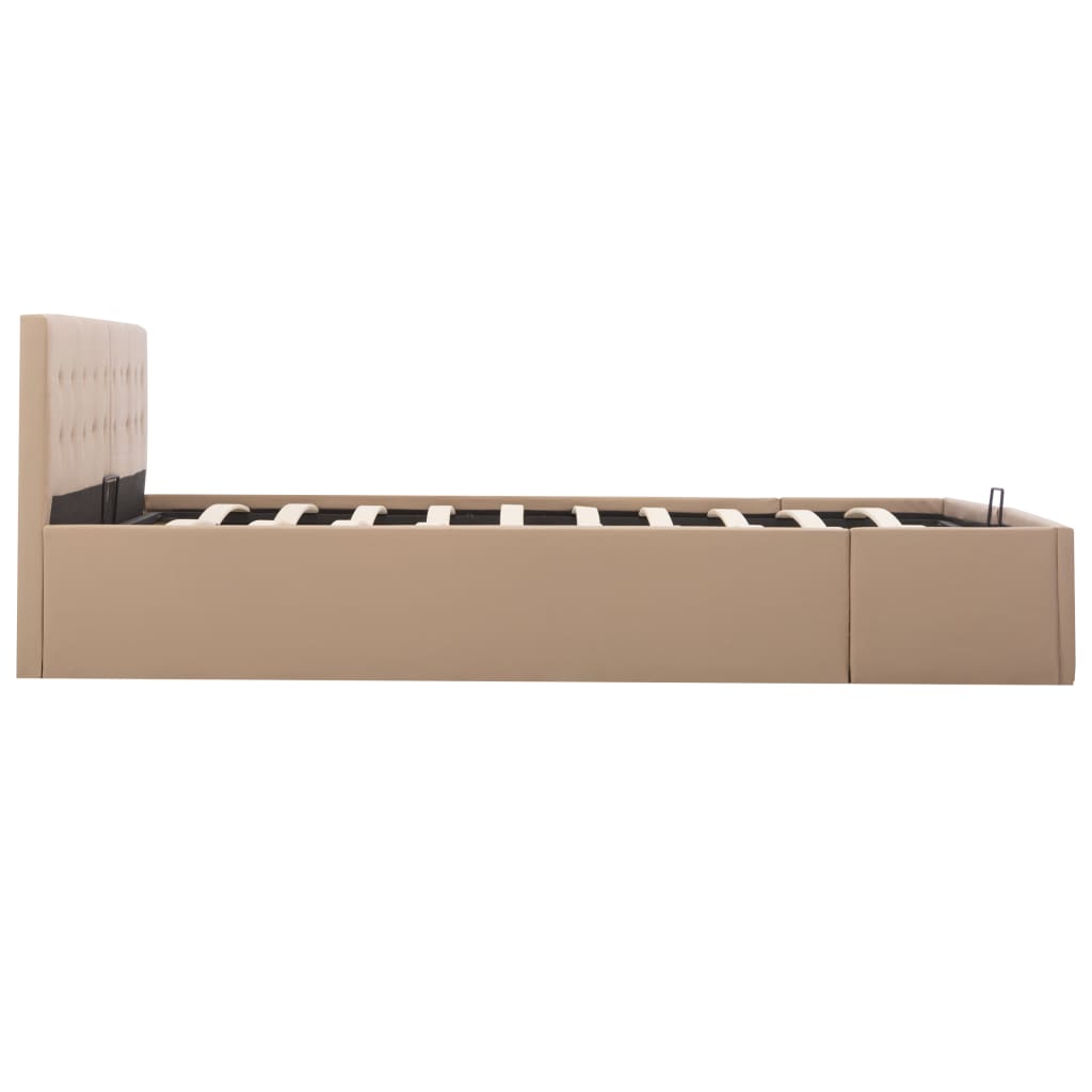 Bedframe met opslag hydraulisch kunstleer cappuccino 180x200 cm is nu te koop bij PeponiXL, paradijselijk wonen!