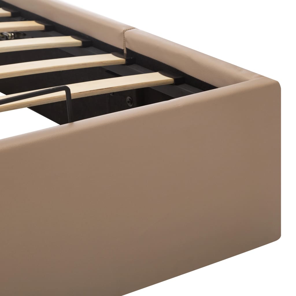 Bedframe met opslag hydraulisch kunstleer cappuccino 180x200 cm is nu te koop bij PeponiXL, paradijselijk wonen!