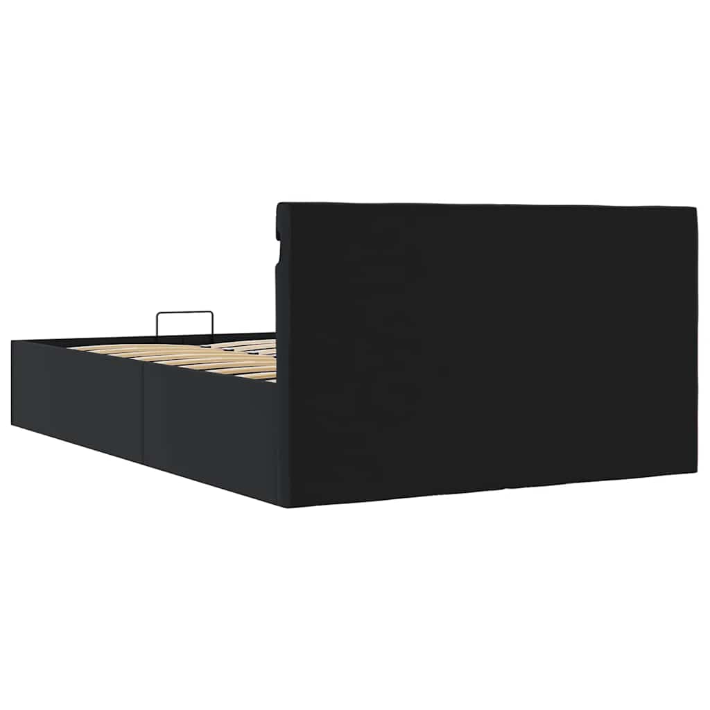 Bedframe met opslag hydraulisch LED kunstleer zwart 120x200 cm is nu te koop bij PeponiXL, paradijselijk wonen!