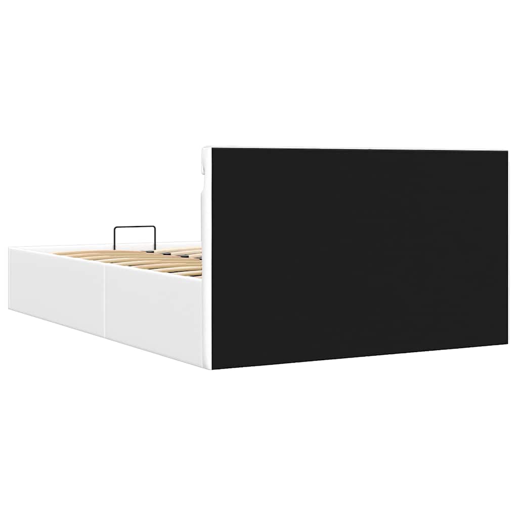 Bedframe met opslag hydraulisch LED kunstleer wit 120x200 cm is nu te koop bij PeponiXL, paradijselijk wonen!